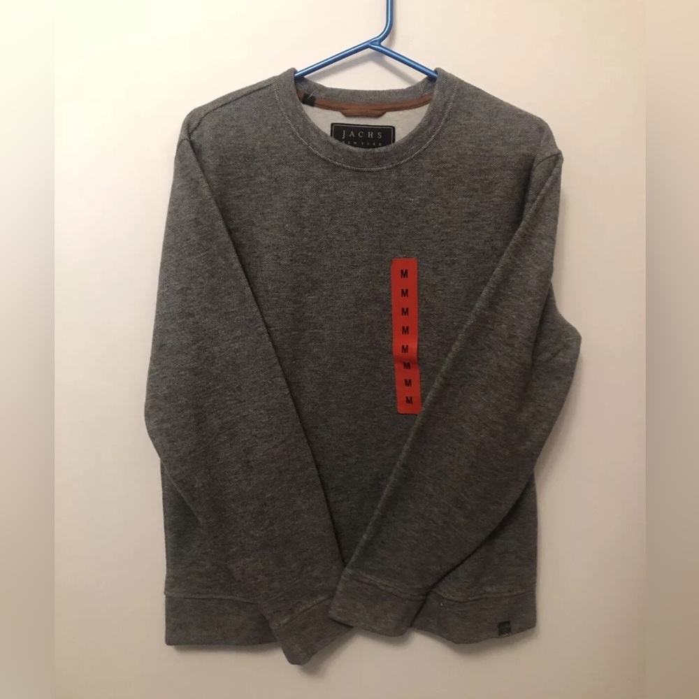 JACHS New York Men’s M Gray Fleece CrewNeck Pullover Sweatshirt Winter NWT Work